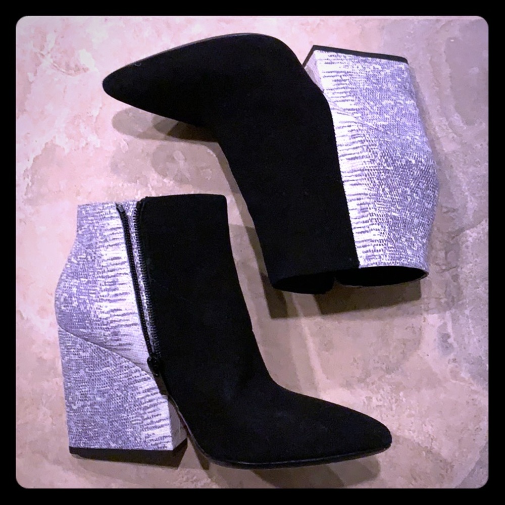 SOLD Loeffler Randall Black + Snake Booties